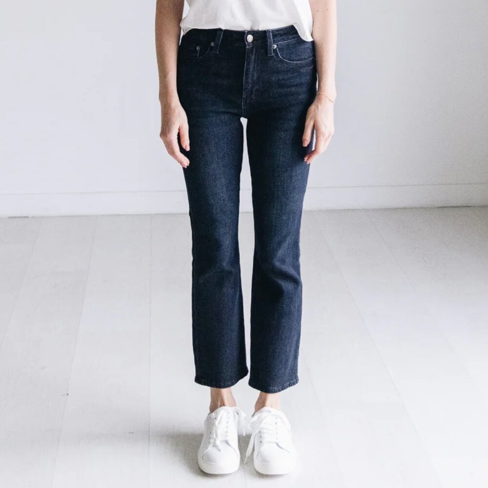 pistola Dark Indigo Cropped Straight Ankle Jeans